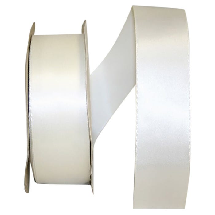 White Satin 50 Yard Wired Edge Ribbon Roll 2 1/2 Wide Ribbon